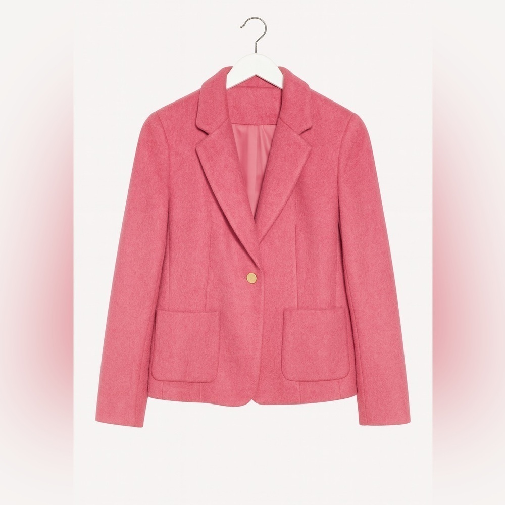 Josephine Chaus Pink Mohair Blend Blazer Jacket, Size 8P